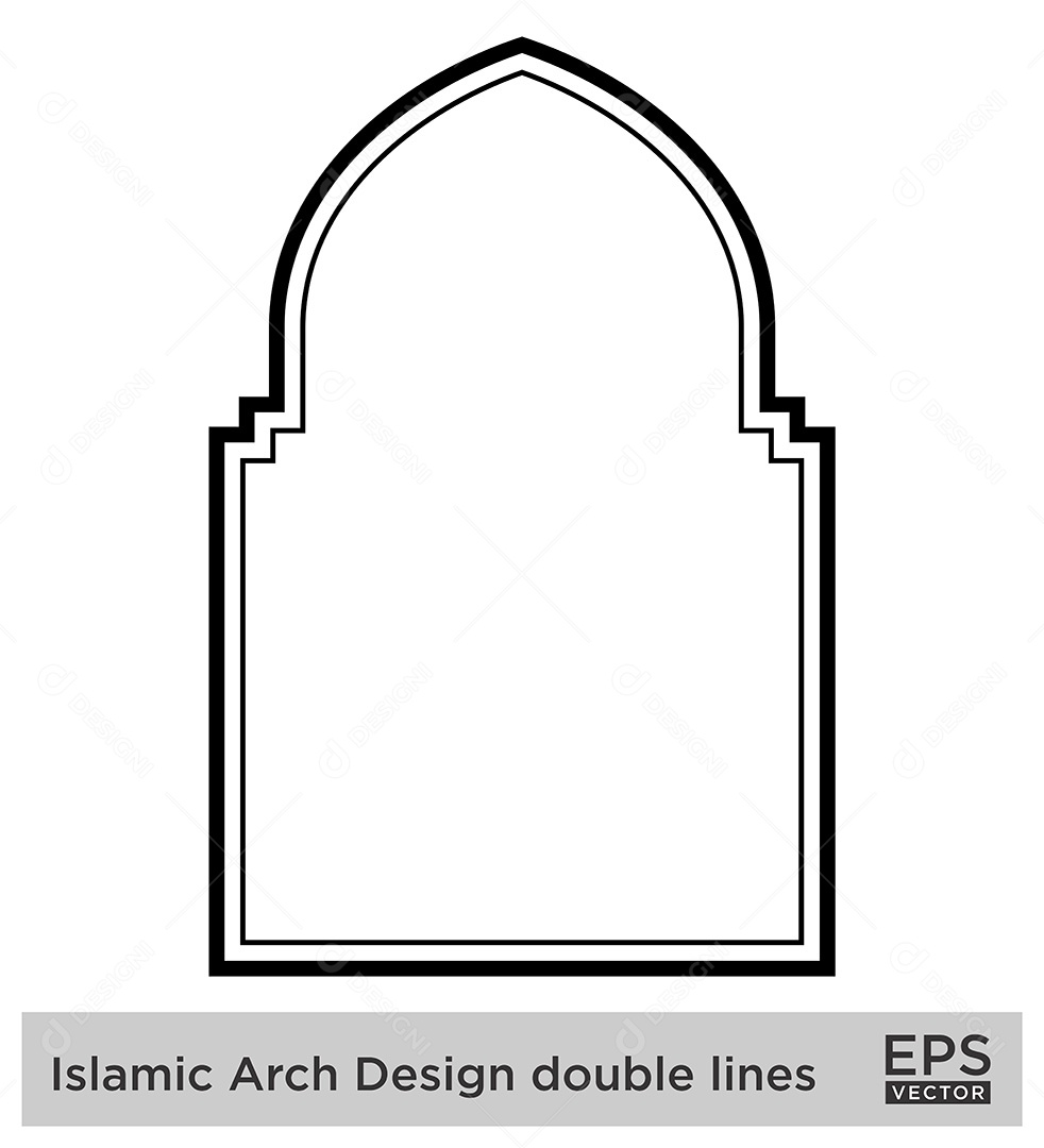 Modelo de Arco Islâmico Ilustração Vetor EPS