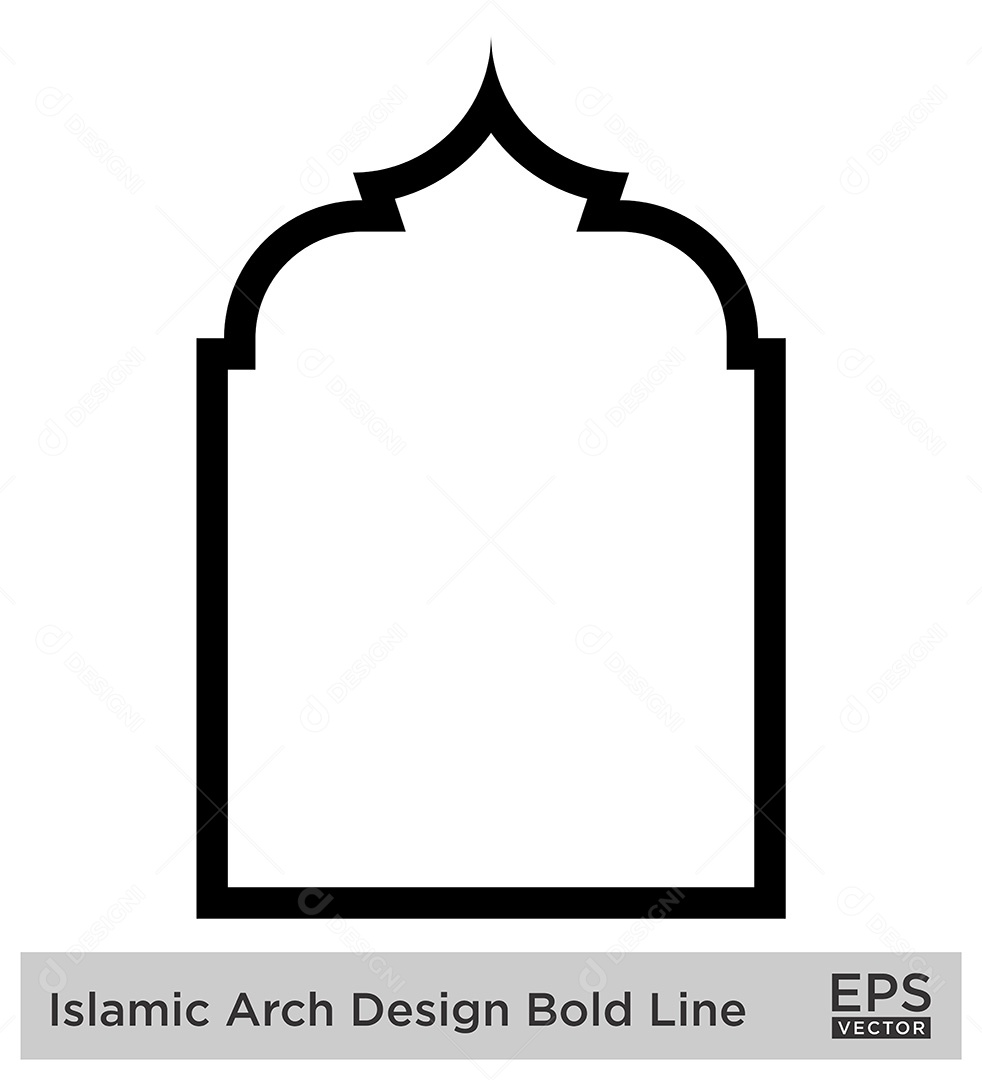 Modelo de Arco Islâmico Ilustração Vetor EPS