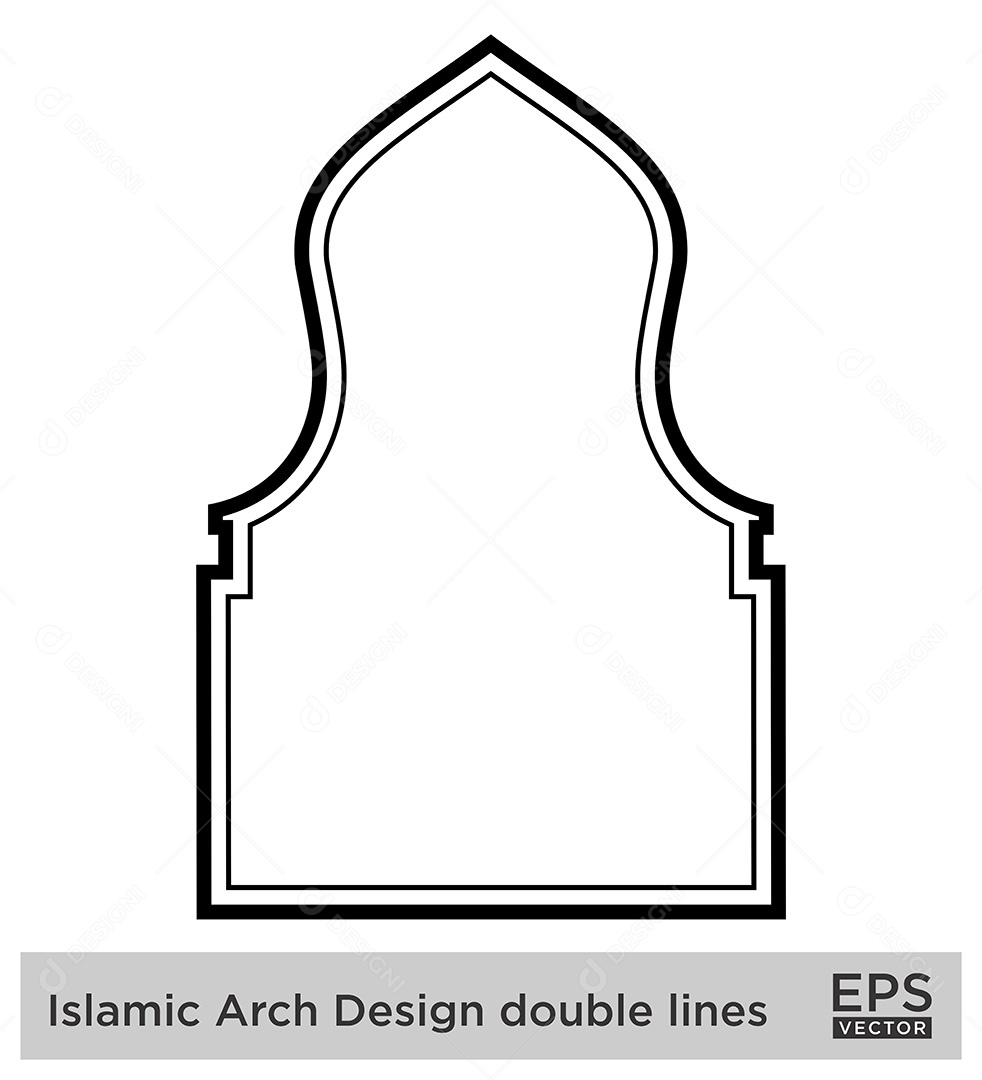 Modelo de Arco Islâmico Ilustração Vetor EPS