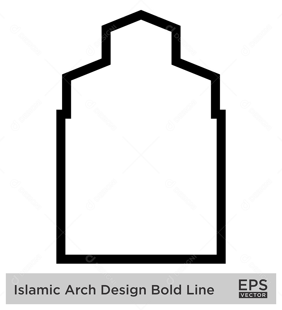 Modelo de Arco Islâmico Ilustração Vetor EPS