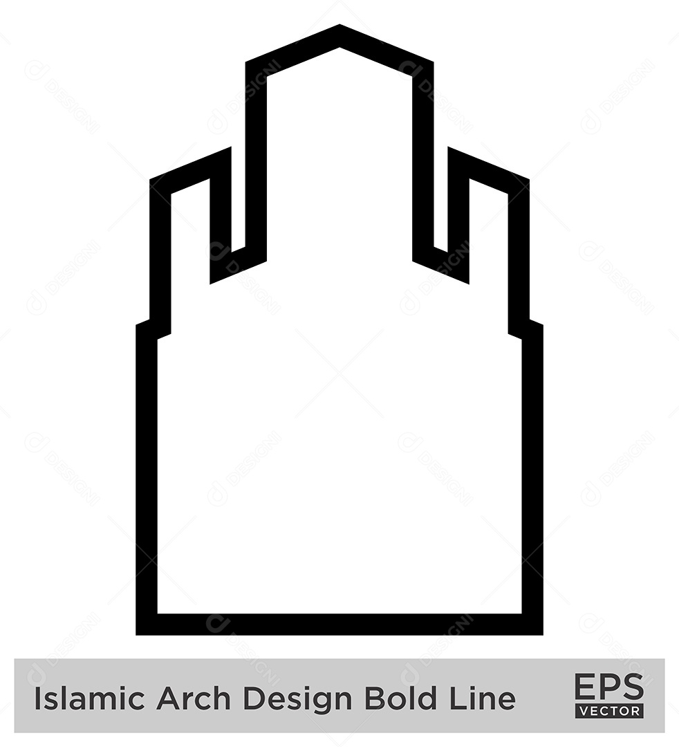 Modelo de Arco Islâmico Ilustração Vetor EPS