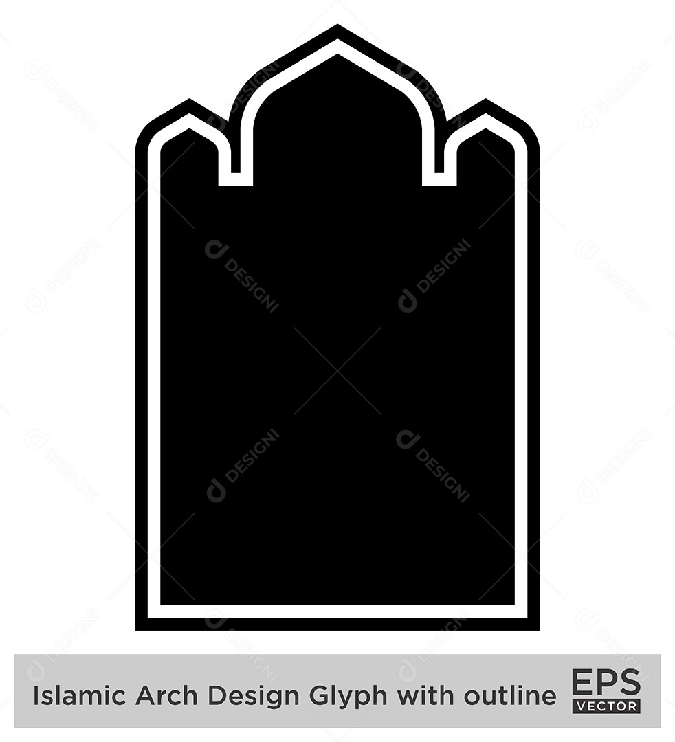 Modelo de Arco Islâmico Ilustração Vetor EPS