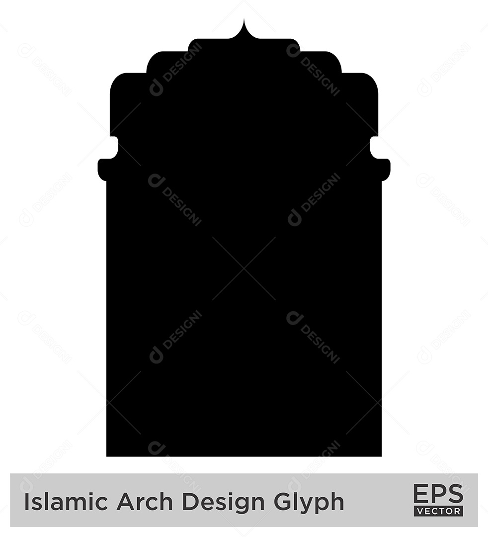 Modelo de Arco Islâmico Ilustração Vetor EPS
