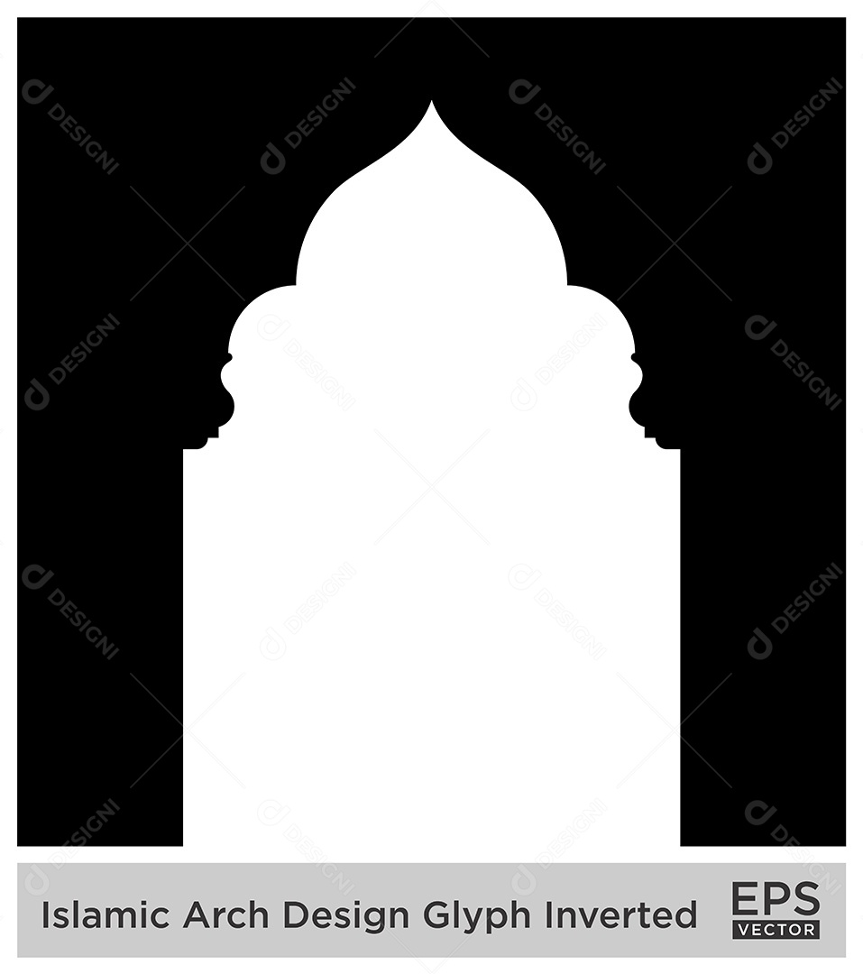 Modelo de Arco Islâmico Ilustração Vetor EPS