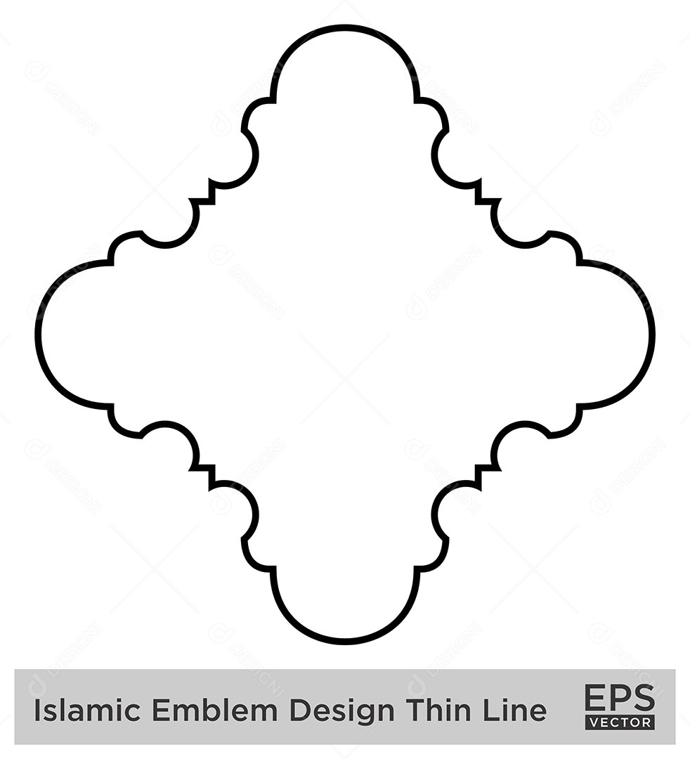 Desenho de Emblema Islâmico Ilustração Vetor EPS