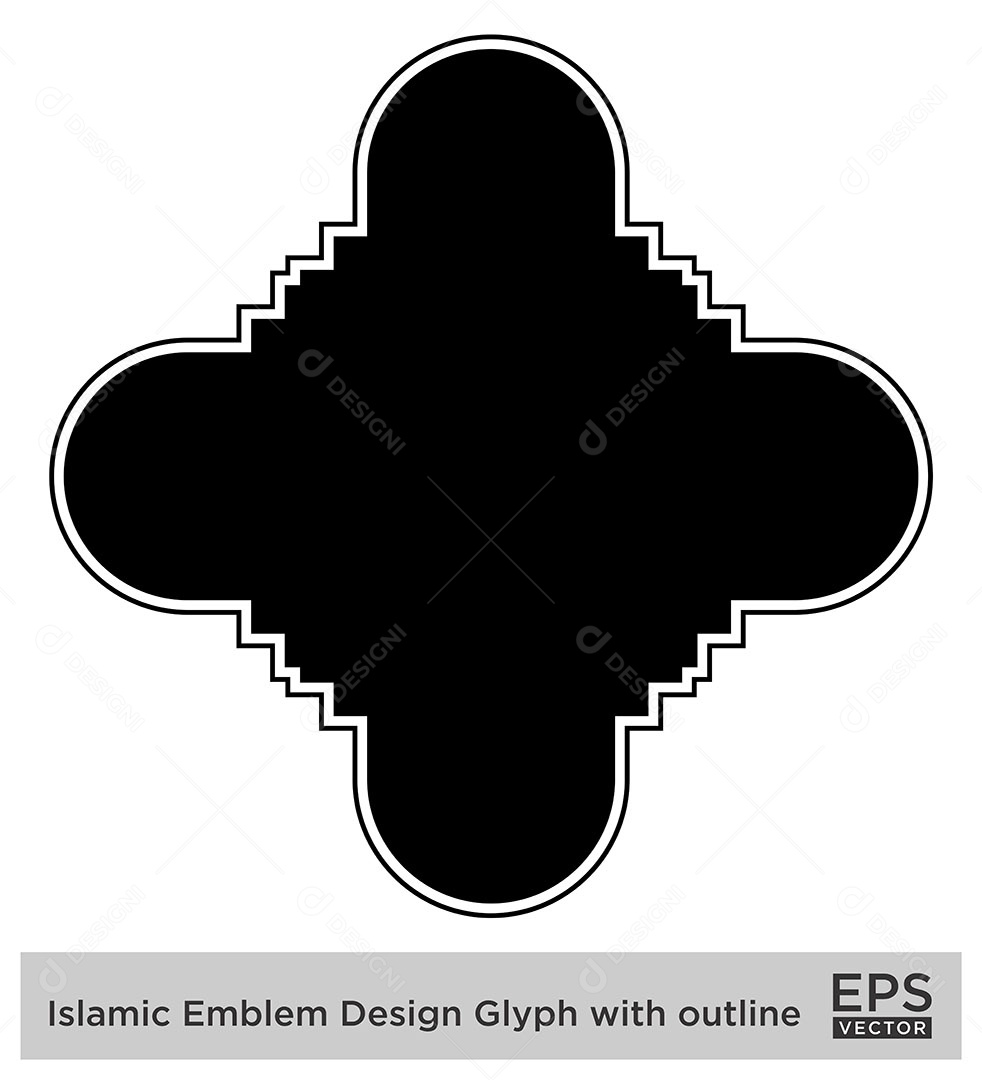 Desenho de Emblema Islâmico Ilustração Vetor EPS