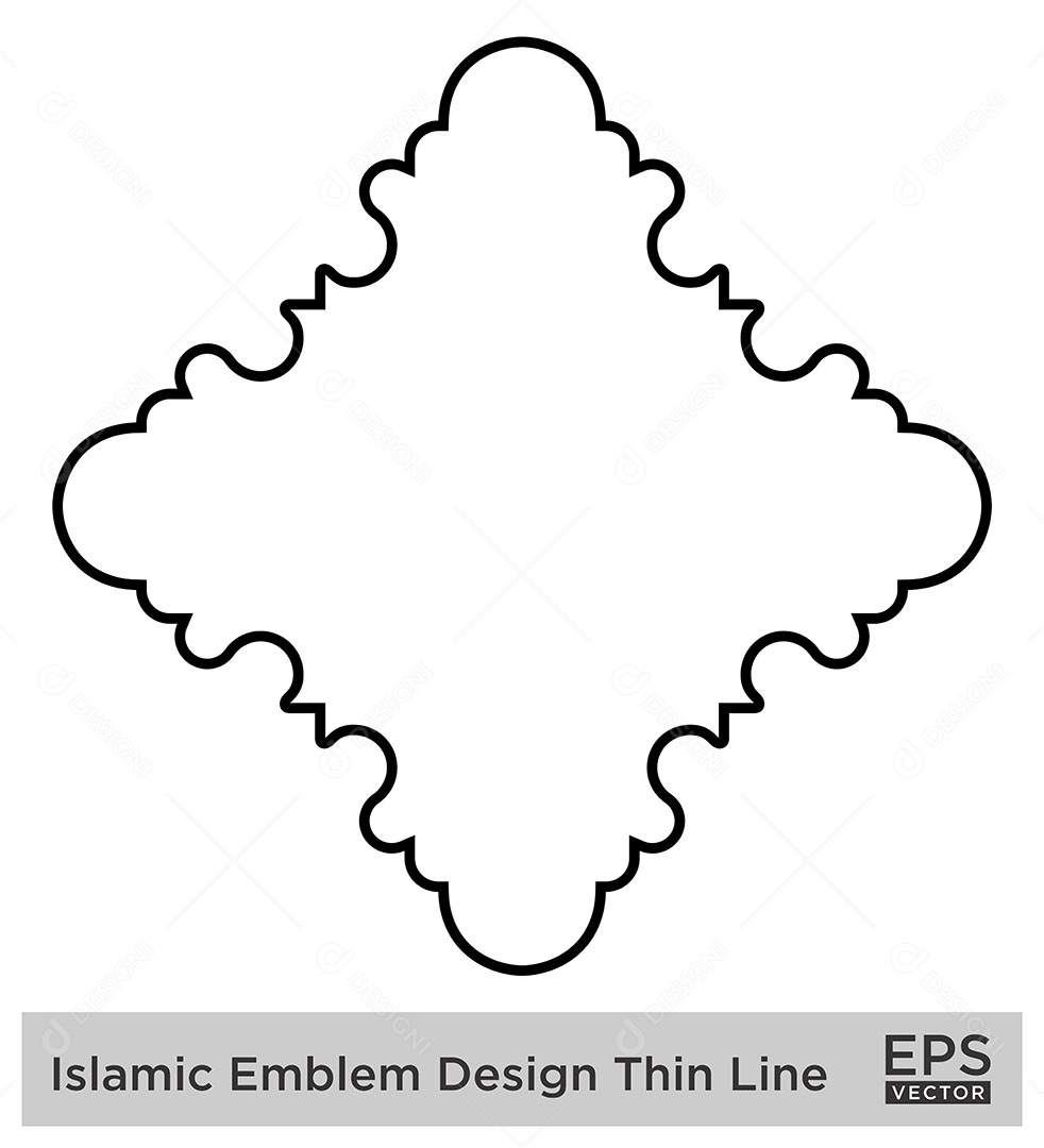 Desenho de Emblema Islâmico Ilustração Vetor EPS