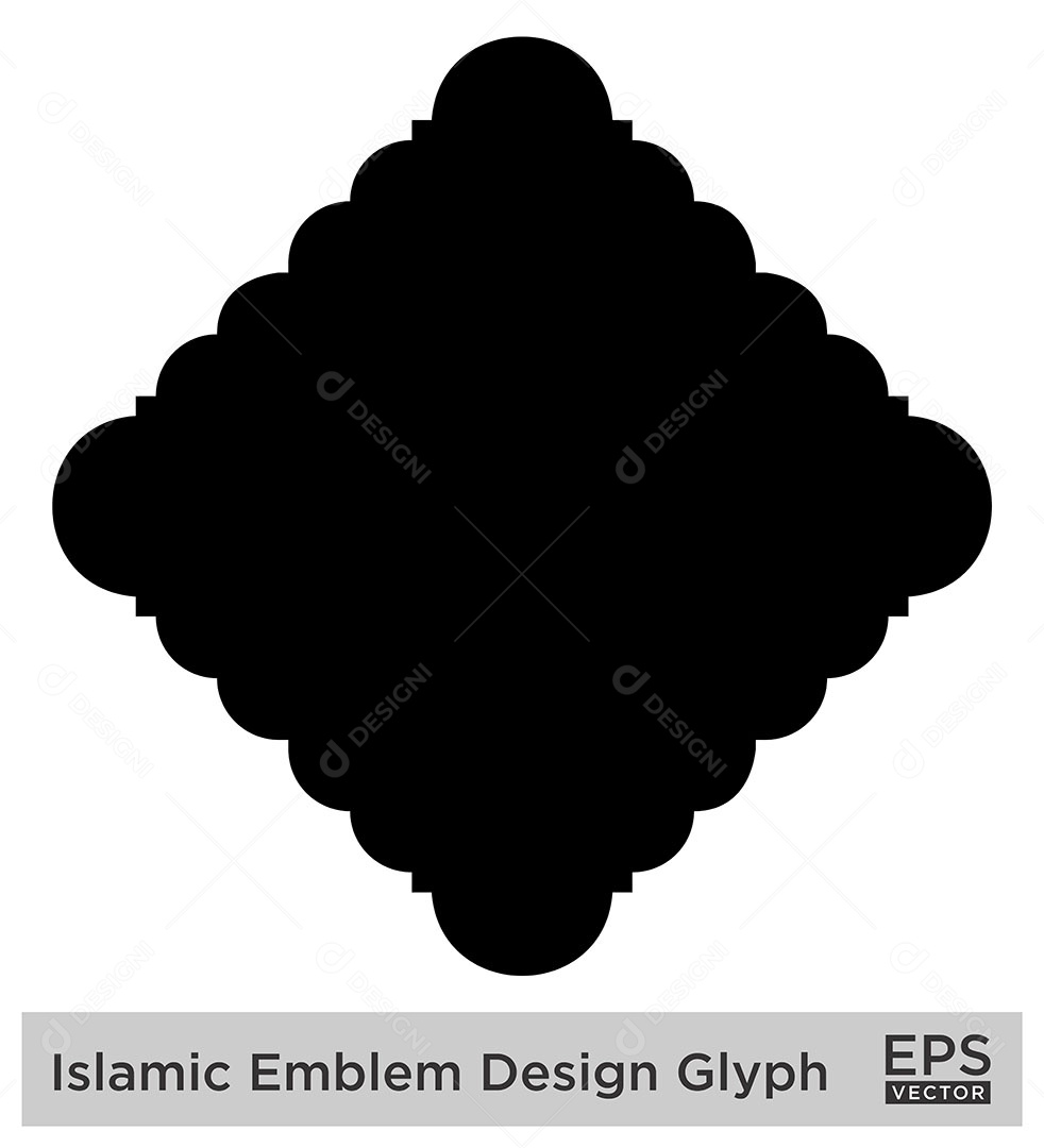 Desenho de Emblema Islâmico Ilustração Vetor EPS