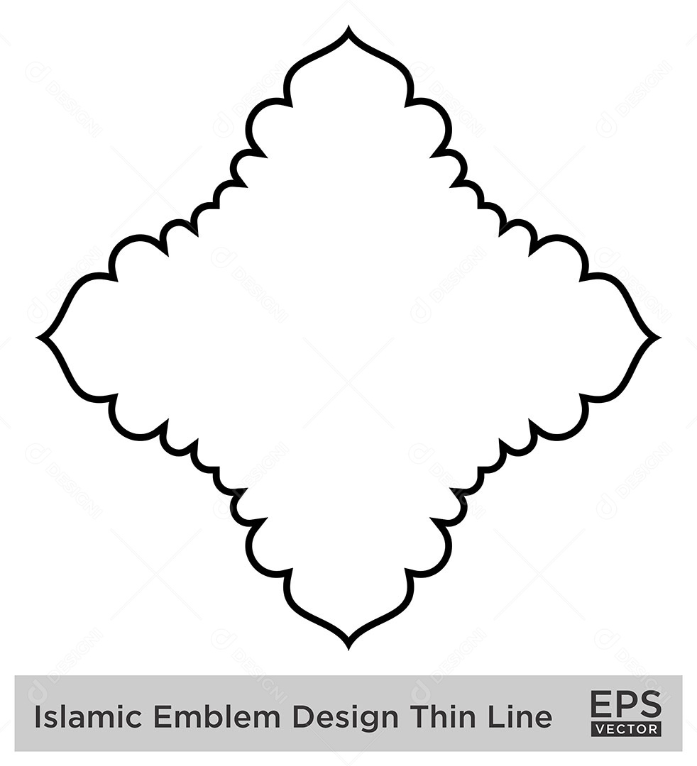 Desenho de Emblema Islâmico Ilustração Vetor EPS