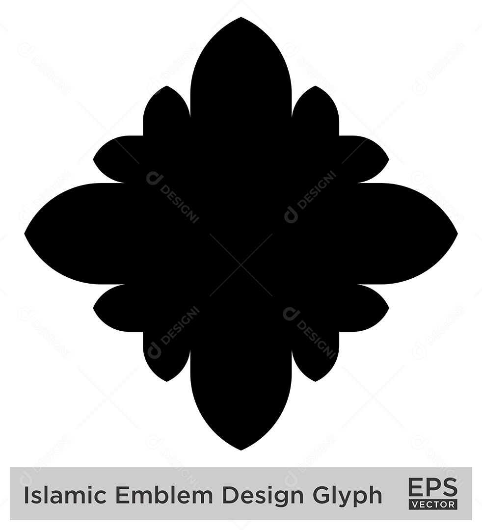 Desenho de Emblema Islâmico Ilustração Vetor EPS