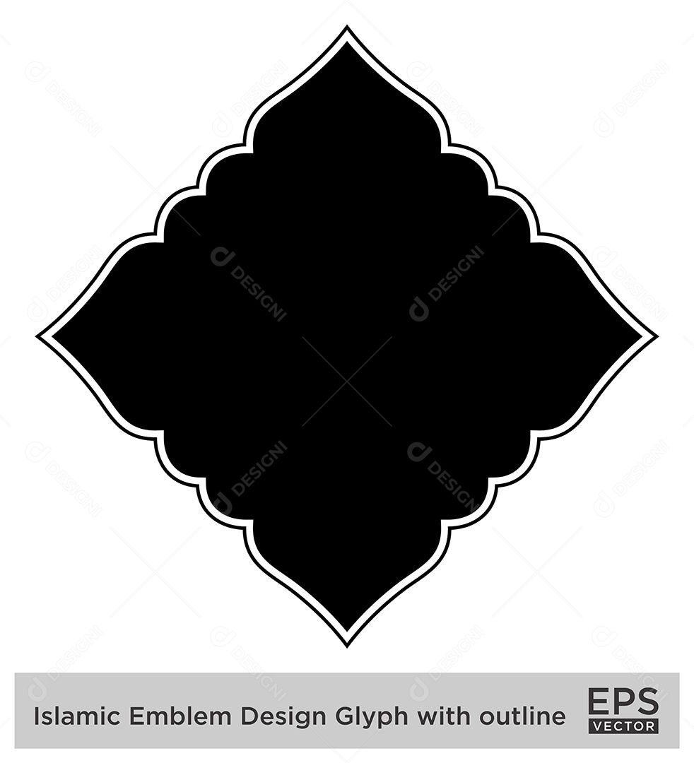 Desenho de Emblema Islâmico Ilustração Vetor EPS