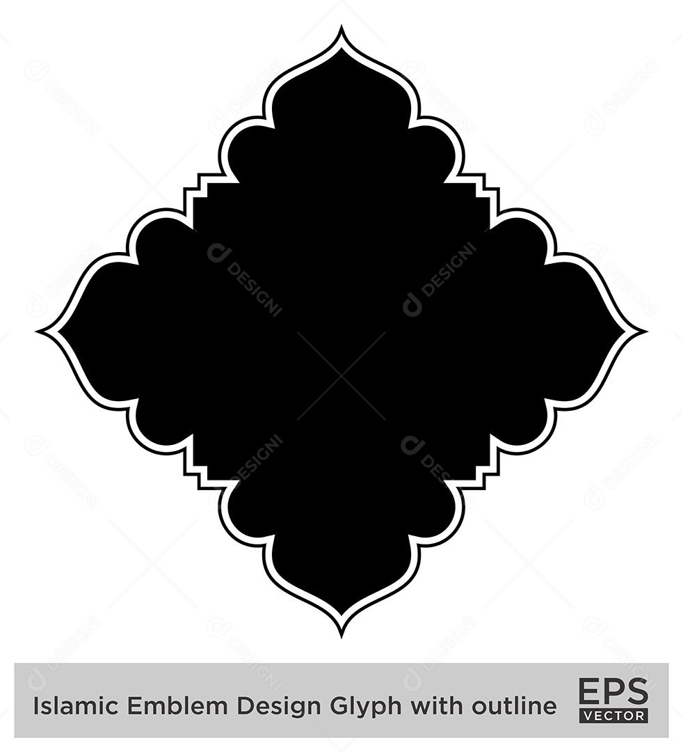Desenho de Emblema Islâmico Ilustração Vetor EPS