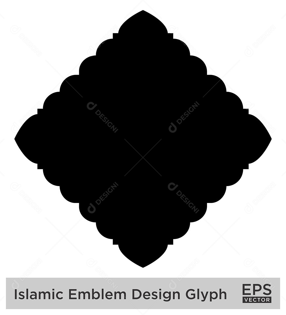 Desenho de Emblema Islâmico Ilustração Vetor EPS