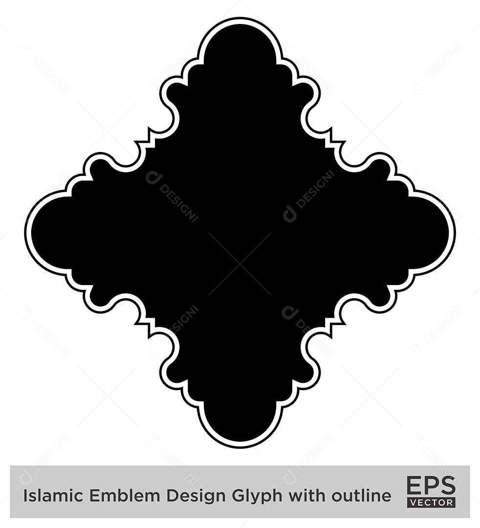 Desenho de Emblema Islâmico Ilustração Vetor EPS