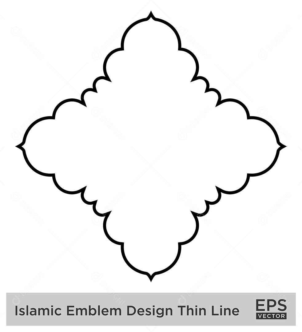 Desenho de Emblema Islâmico Ilustração Vetor EPS