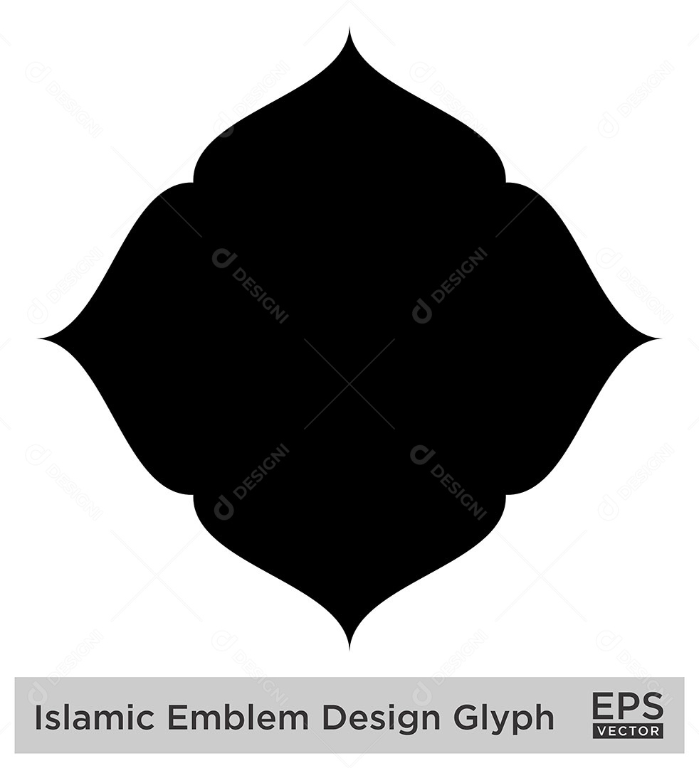 Desenho de Emblema Islâmico Ilustração Vetor EPS