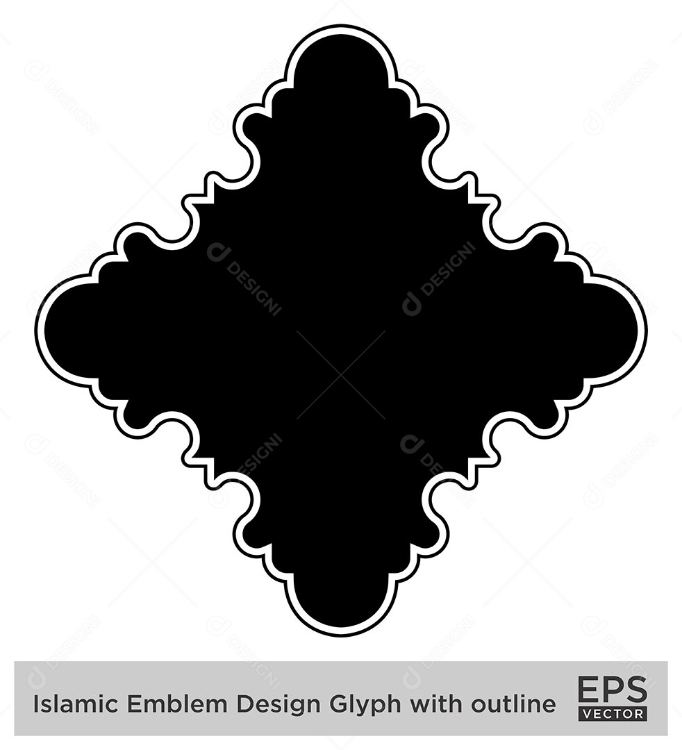 Desenho de Emblema Islâmico Ilustração Vetor EPS