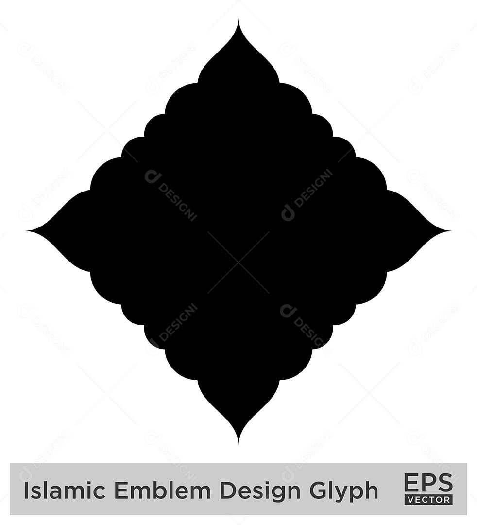 Desenho de Emblema Islâmico Ilustração Vetor EPS
