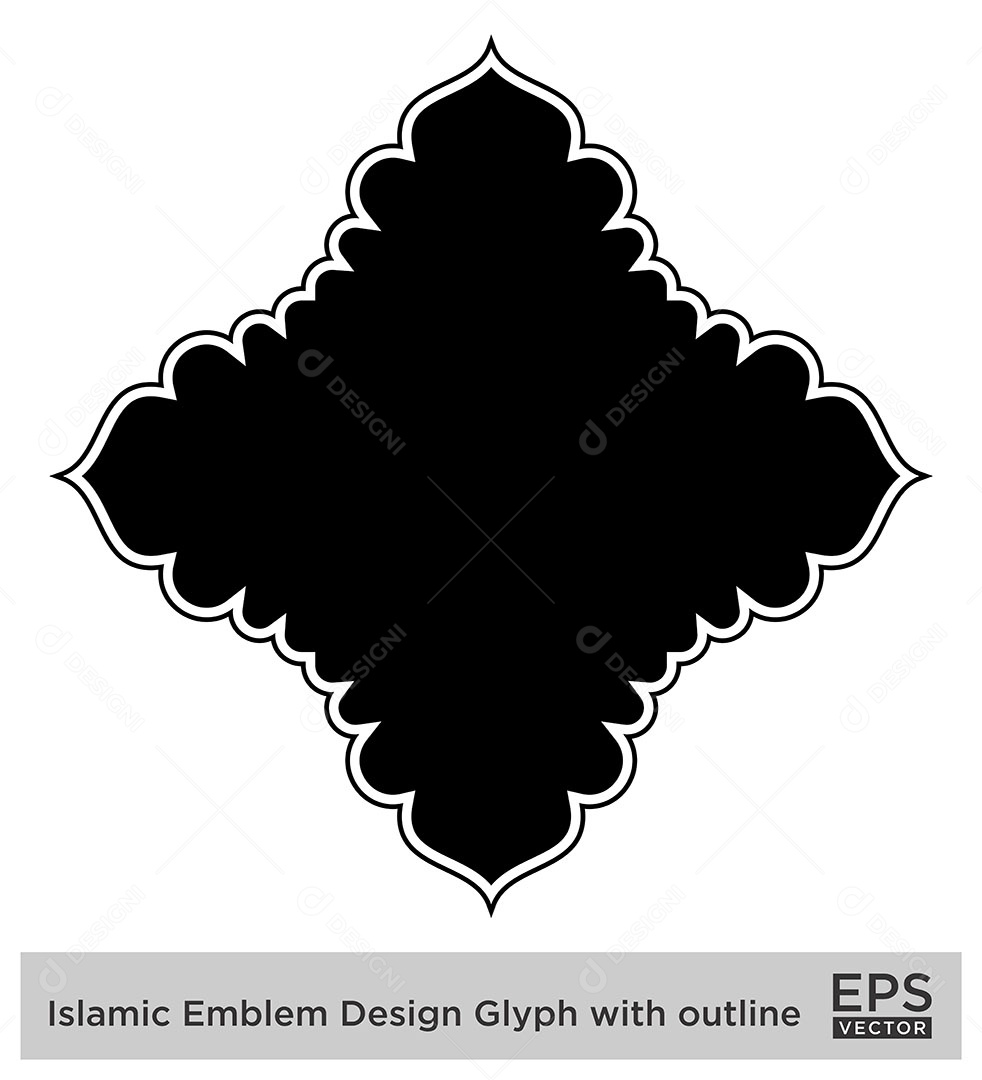 Desenho de Emblema Islâmico Ilustração Vetor EPS