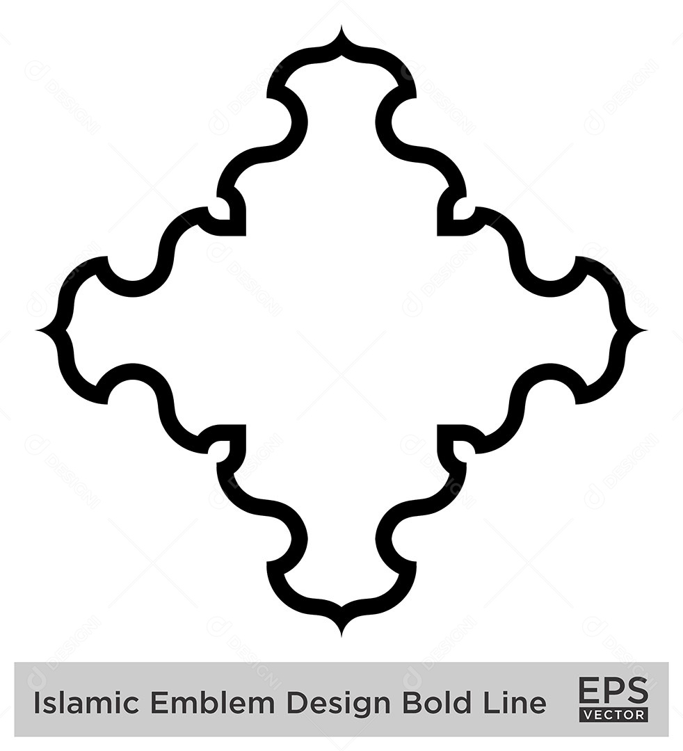 Desenho de Emblema Islâmico Ilustração Vetor EPS