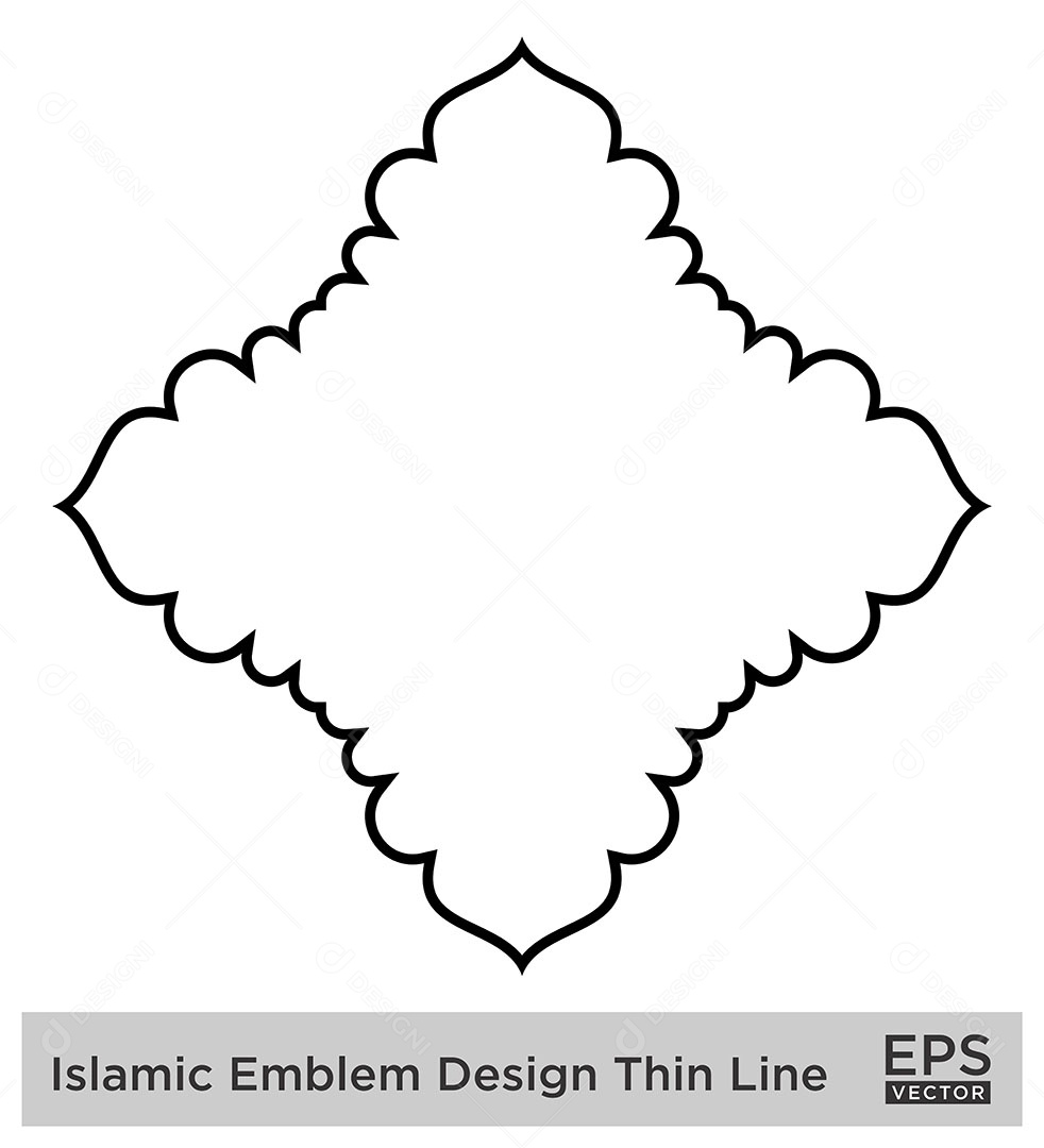 Desenho de Emblema Islâmico Ilustração Vetor EPS