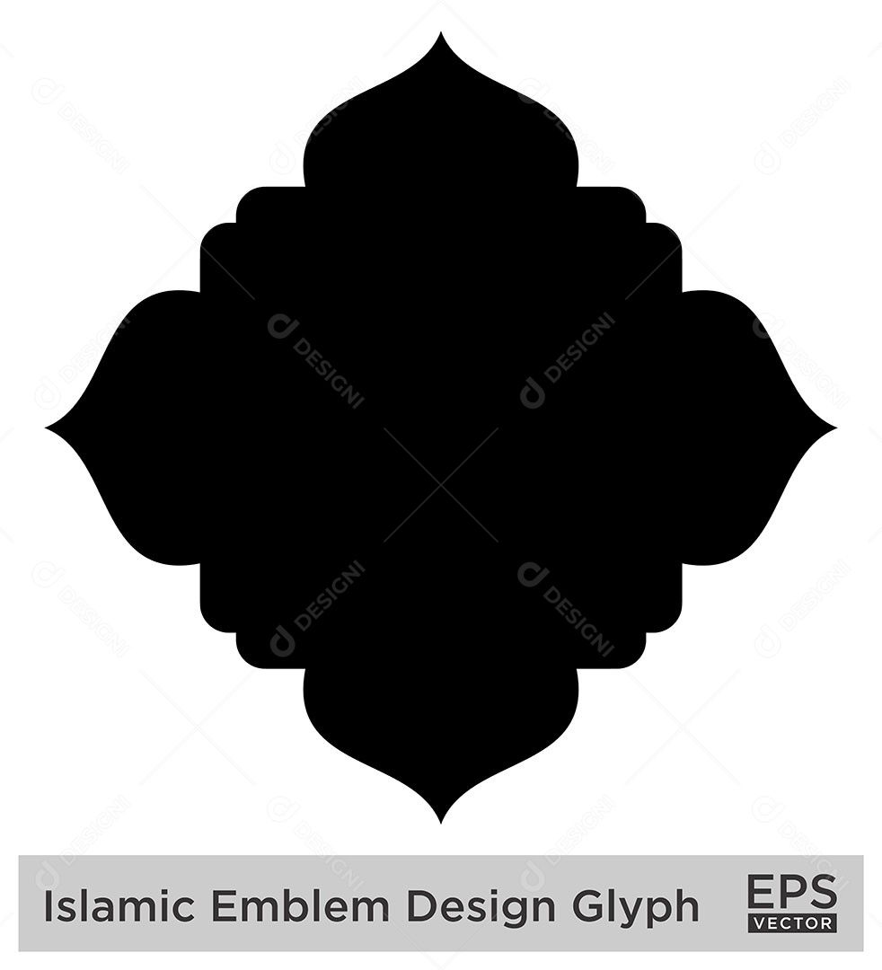 Desenho de Emblema Islâmico Ilustração Vetor EPS