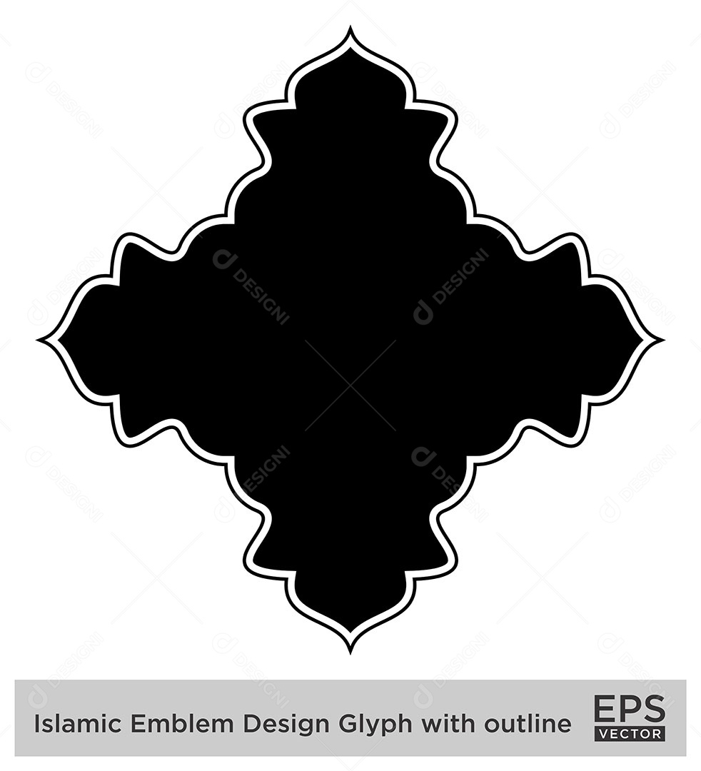 Desenho de Emblema Islâmico Ilustração Vetor EPS