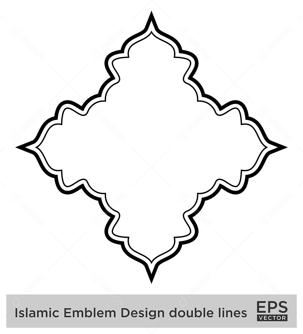 Desenho de Emblema Islâmico Ilustração Vetor EPS