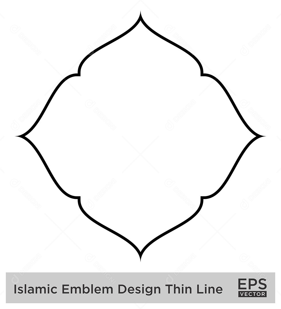 Desenho de Emblema Islâmico Ilustração Vetor EPS