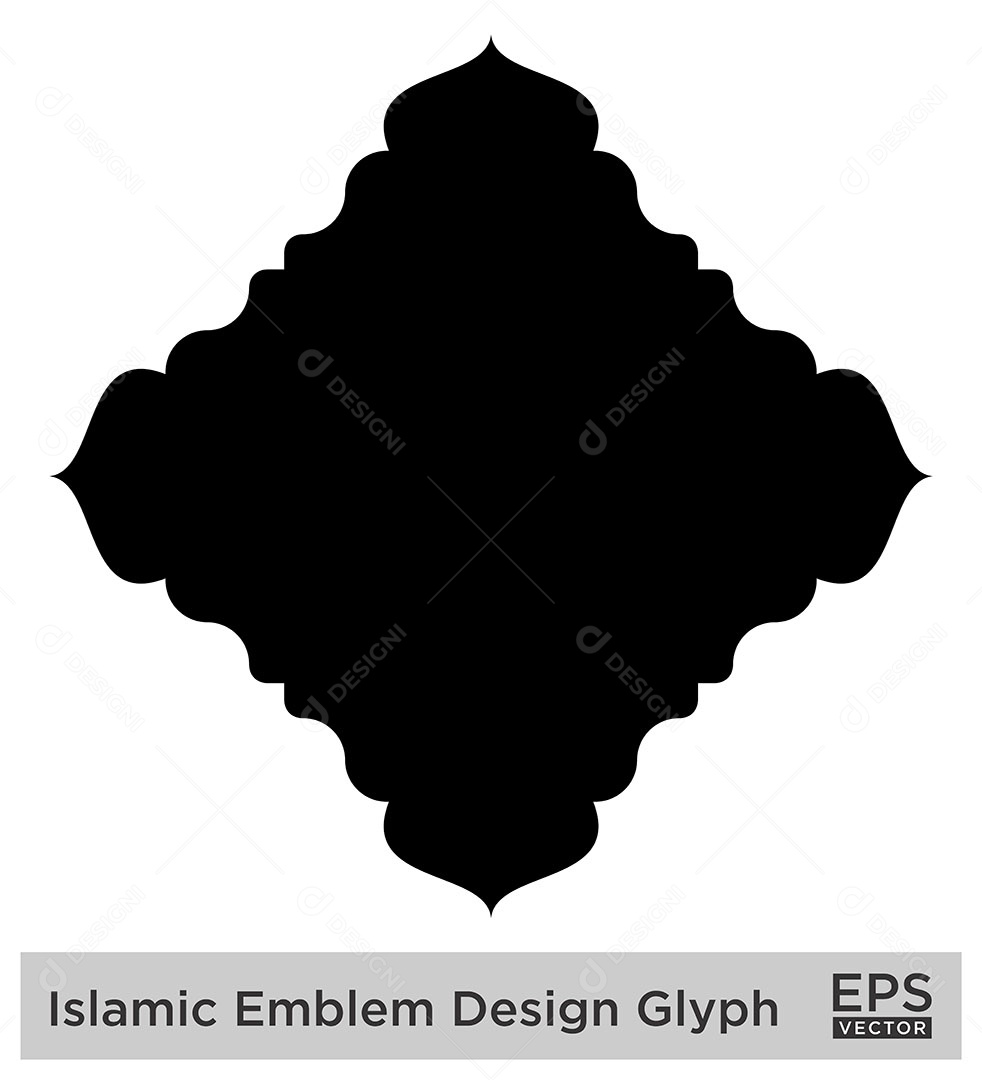 Desenho de Emblema Islâmico Ilustração Vetor EPS