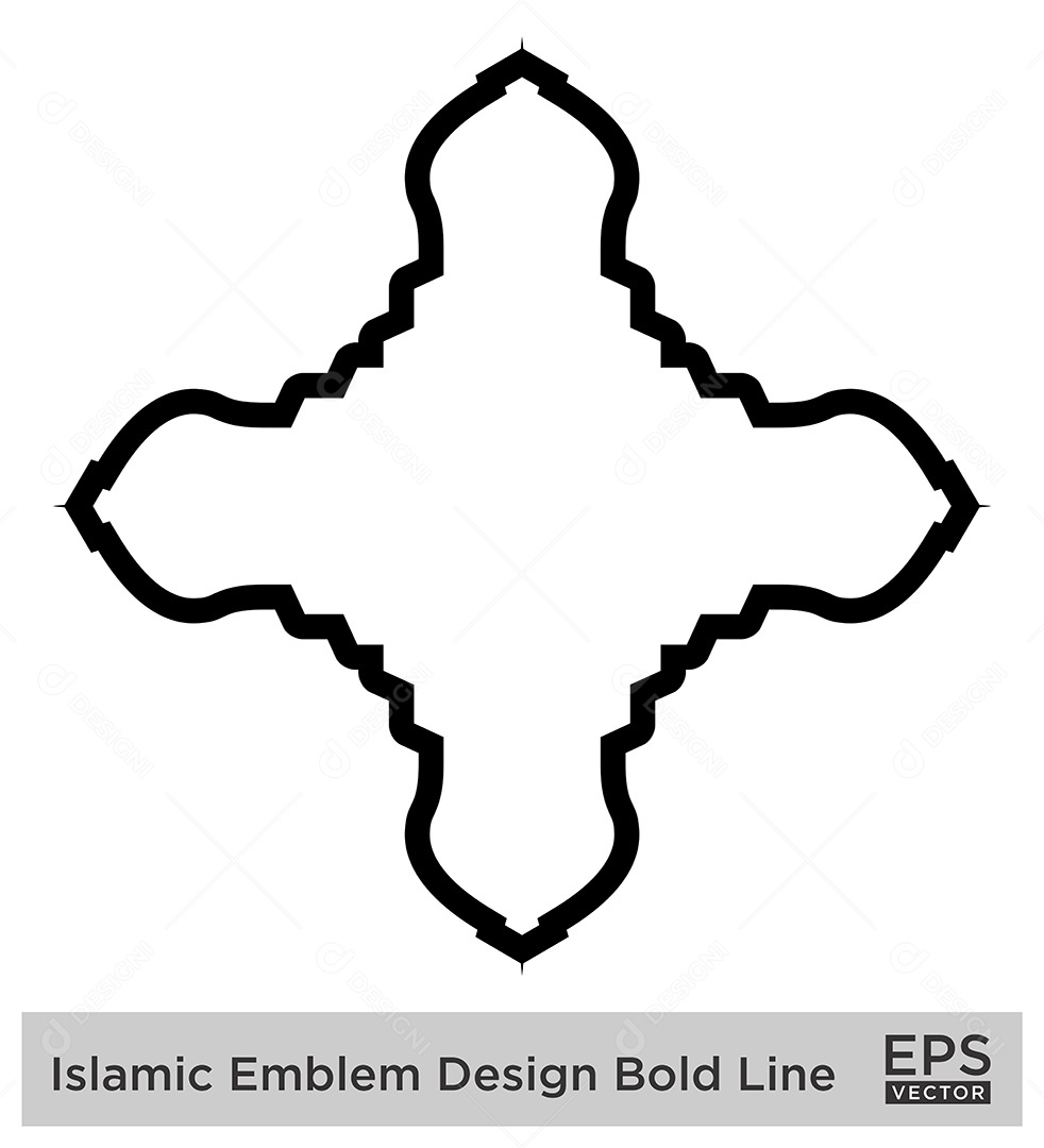 Desenho de Emblema Islâmico Ilustração Vetor EPS
