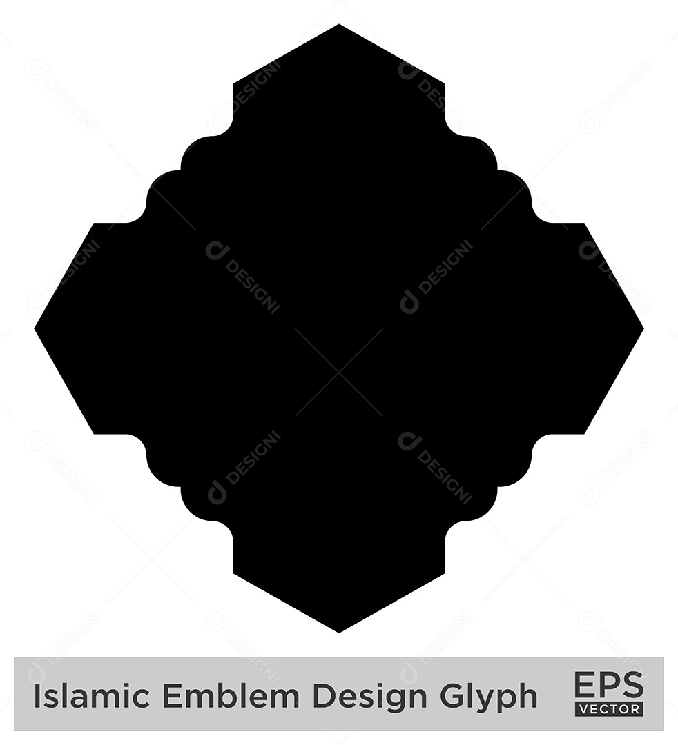 Desenho de Emblema Islâmico Ilustração Vetor EPS