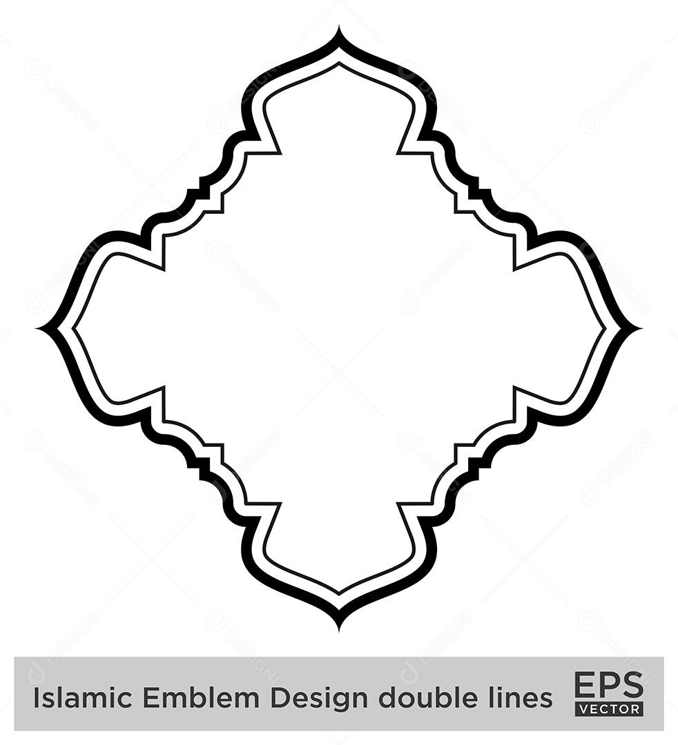 Desenho de Emblema Islâmico Ilustração Vetor EPS