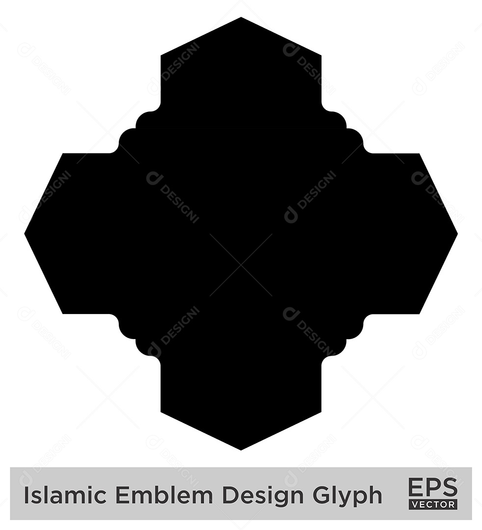 Desenho de Emblema Islâmico Ilustração Vetor EPS