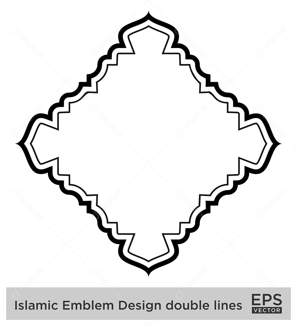 Desenho de Emblema Islâmico Ilustração Vetor EPS