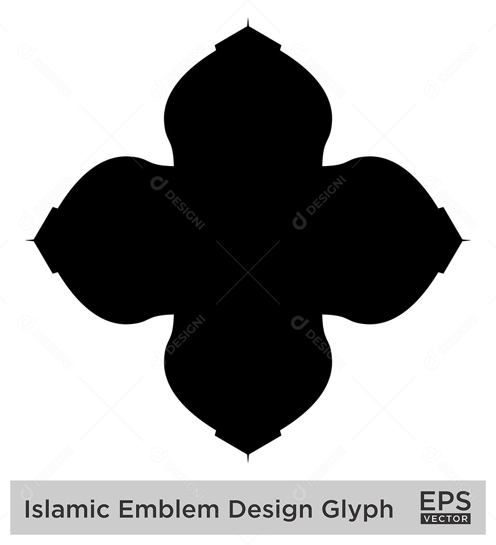 Desenho de Emblema Islâmico Ilustração Vetor EPS