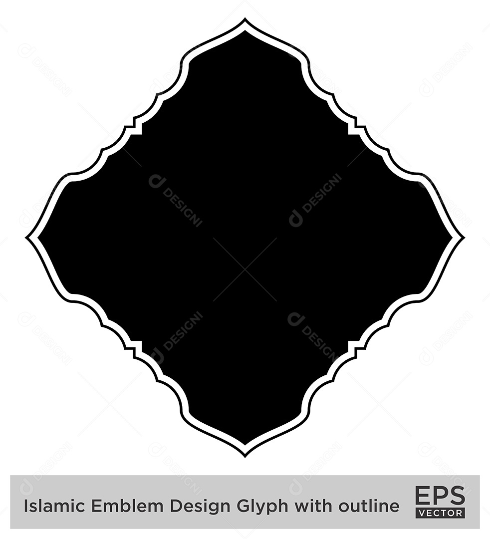 Desenho de Emblema Islâmico Ilustração Vetor EPS