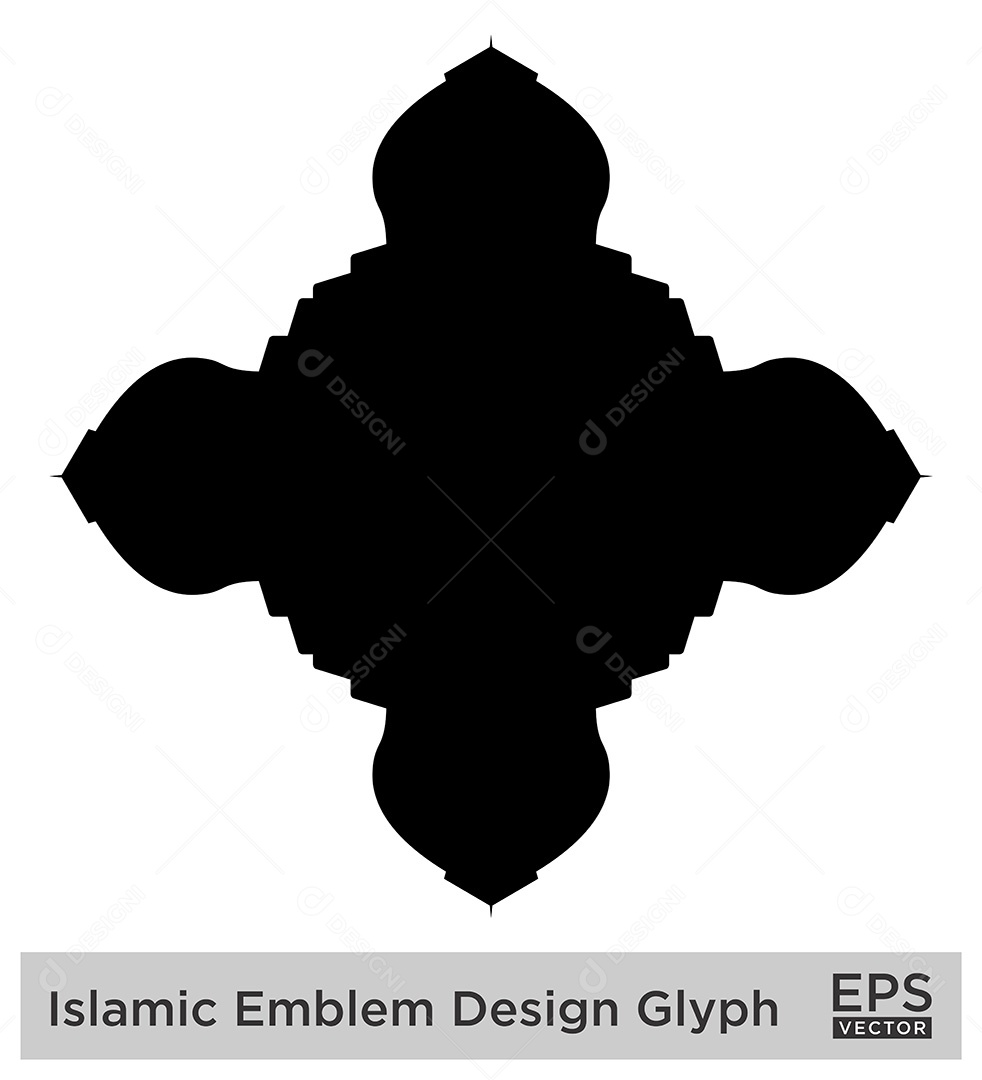 Desenho de Emblema Islâmico Ilustração Vetor EPS