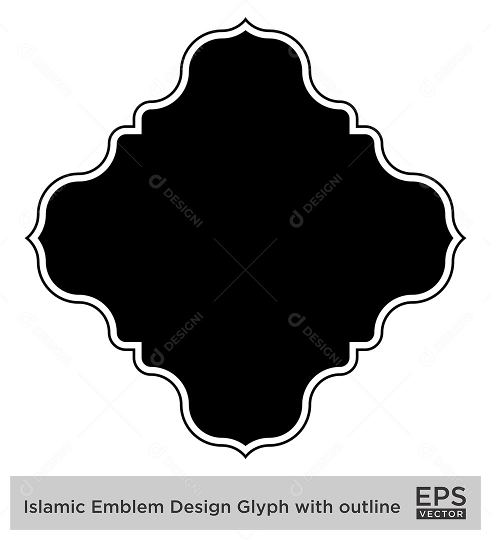 Desenho de Emblema Islâmico Ilustração Vetor EPS