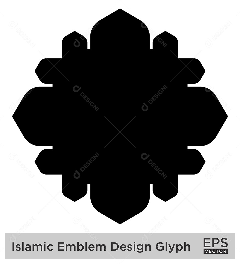 Desenho de Emblema Islâmico Ilustração Vetor EPS