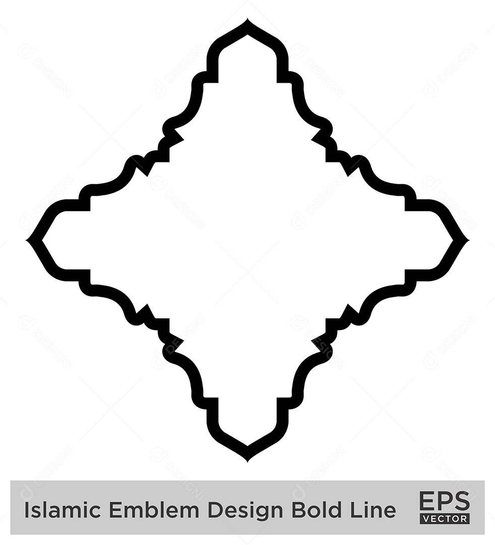 Desenho de Emblema Islâmico Ilustração Vetor EPS