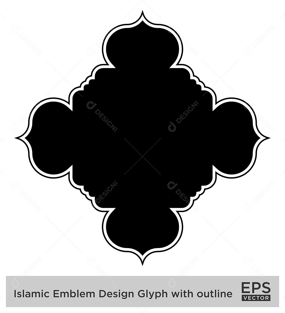 Desenho de Emblema Islâmico Ilustração Vetor EPS