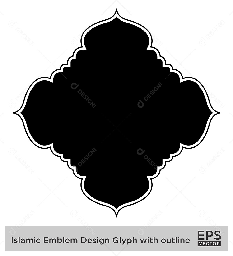 Desenho de Emblema Islâmico Ilustração Vetor EPS