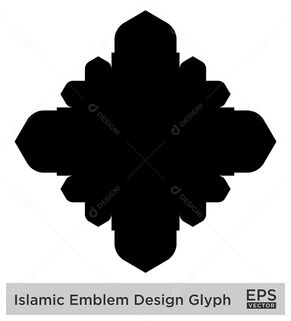 Desenho de Emblema Islâmico Ilustração Vetor EPS