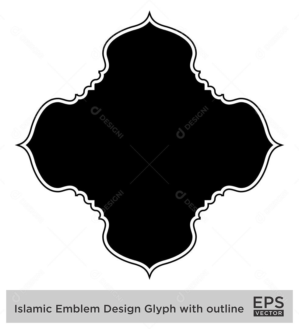 Desenho de Emblema Islâmico Ilustração Vetor EPS