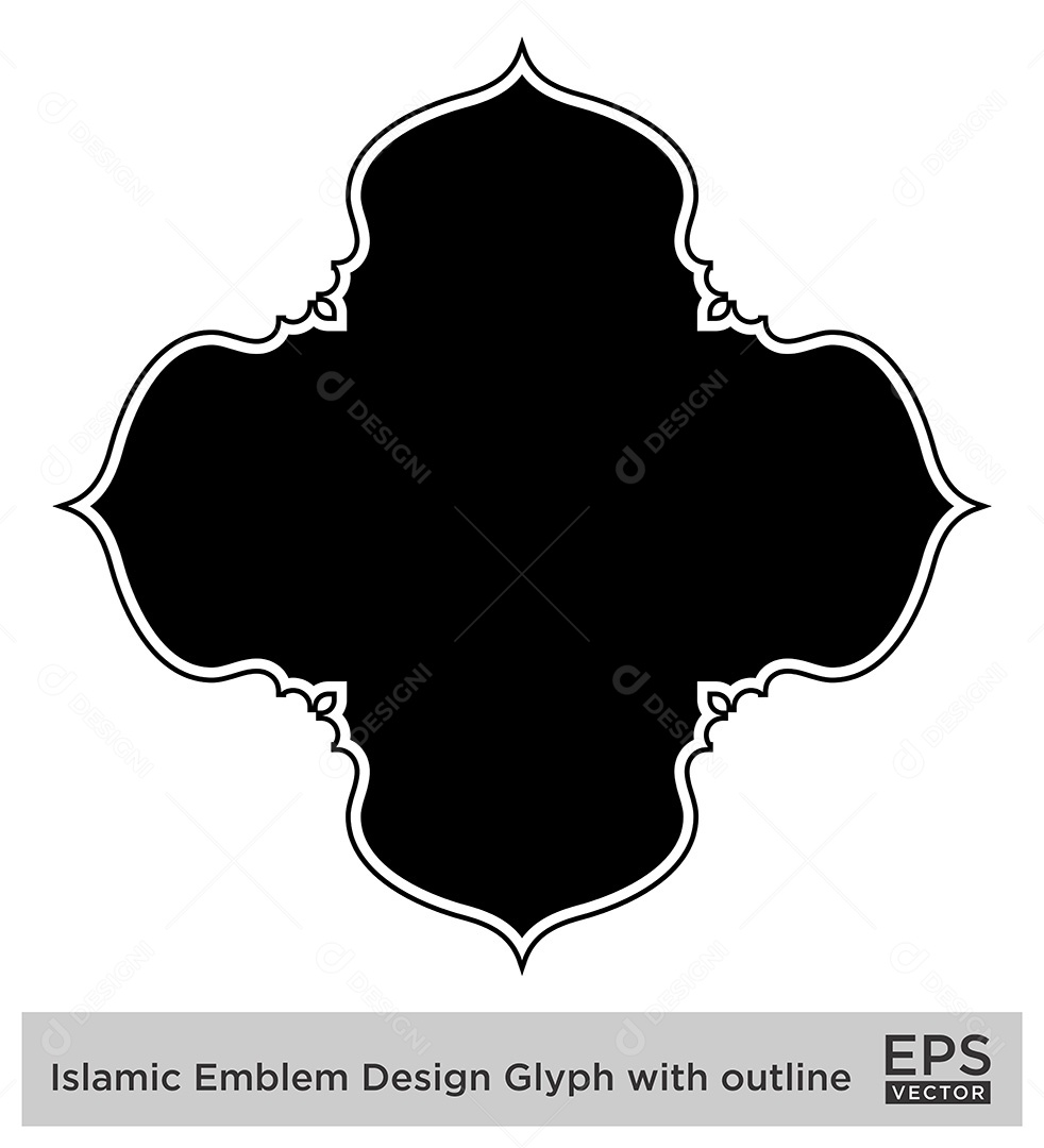 Desenho de Emblema Islâmico Ilustração Vetor EPS