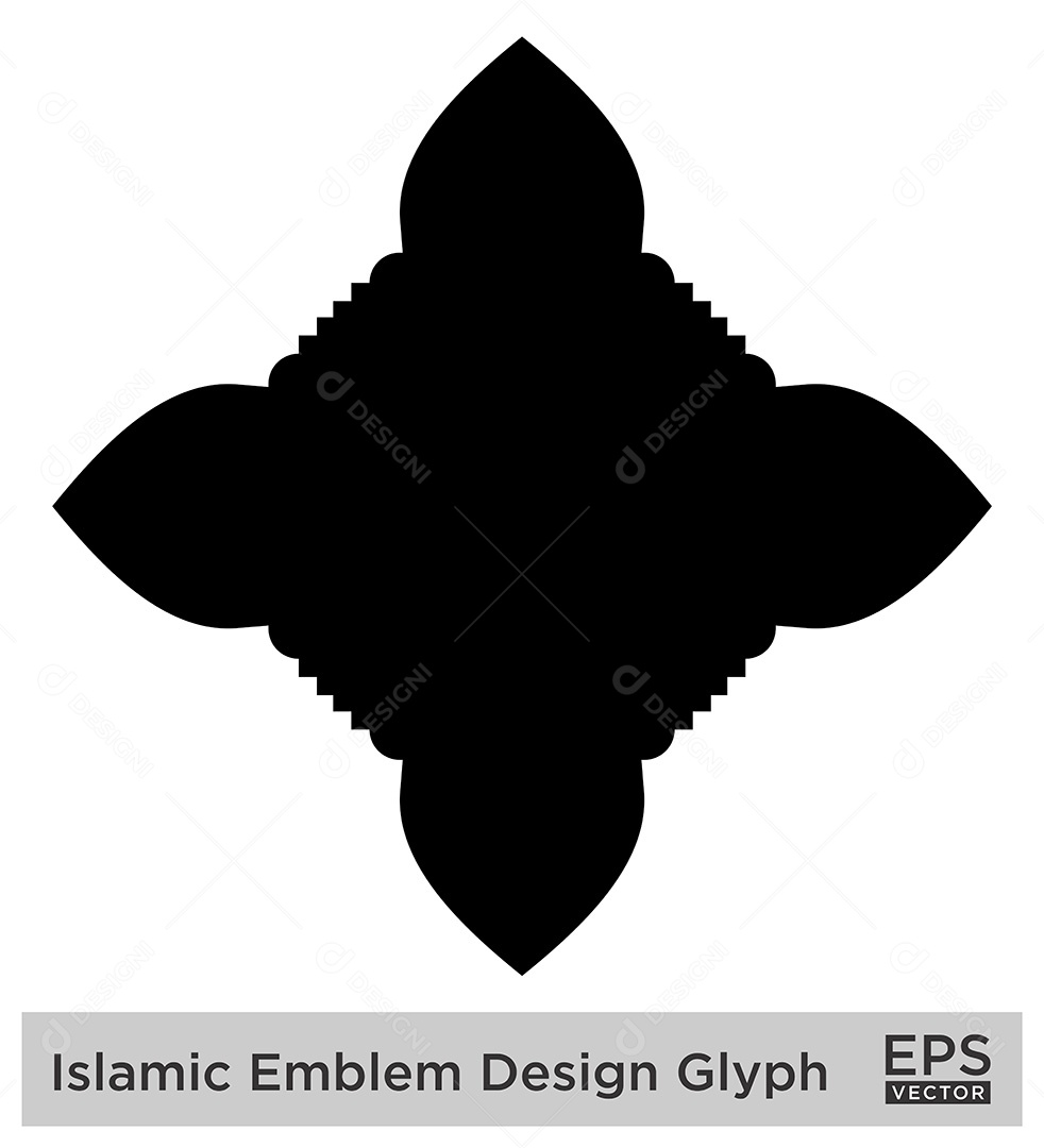 Desenho de Emblema Islâmico Ilustração Vetor EPS