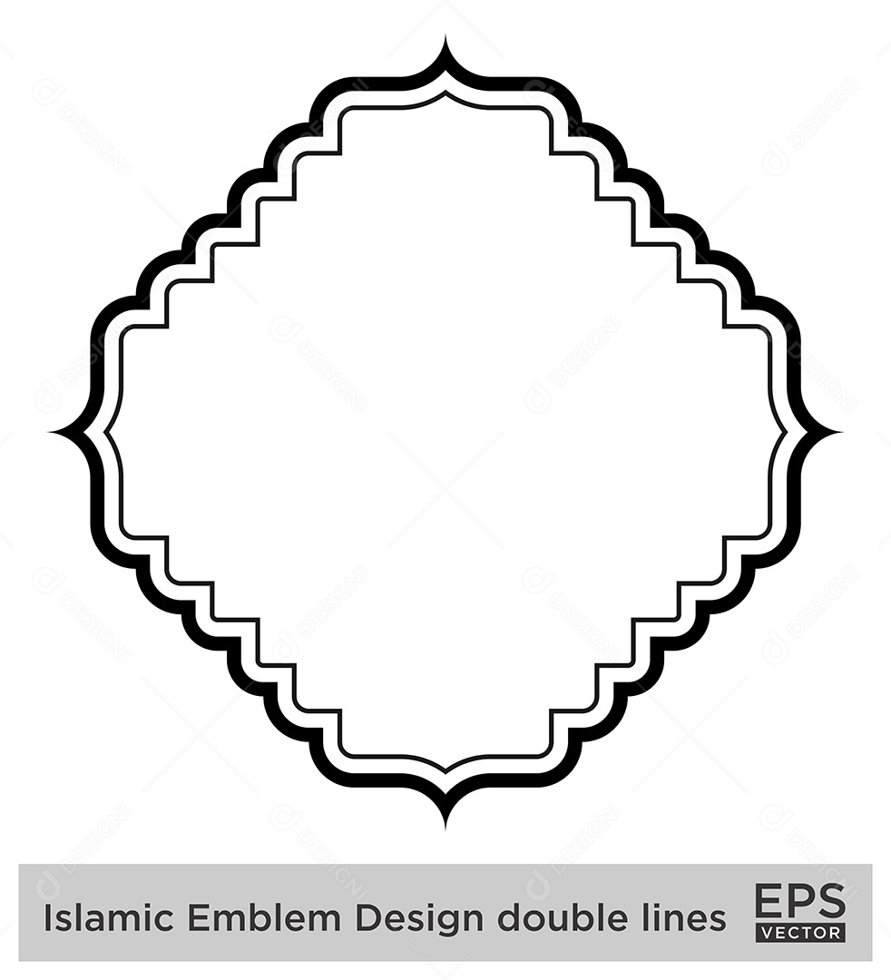 Desenho de Emblema Islâmico Ilustração Vetor EPS