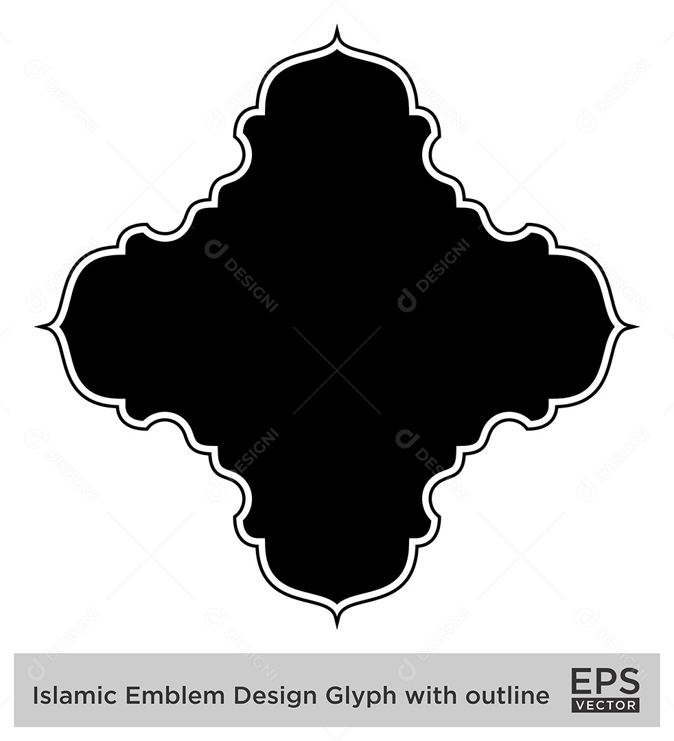 Desenho de Emblema Islâmico Ilustração Vetor EPS