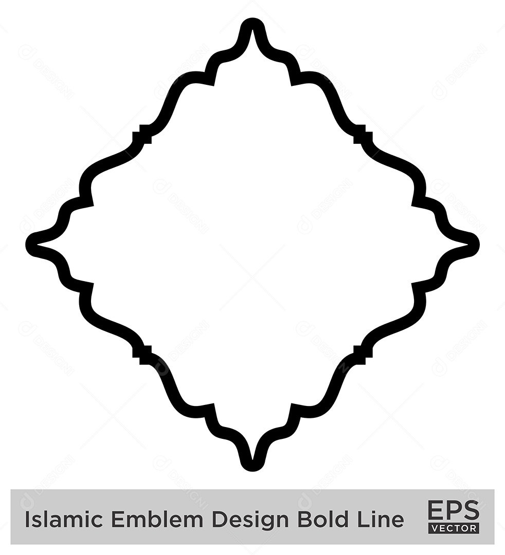 Desenho de Emblema Islâmico Ilustração Vetor EPS